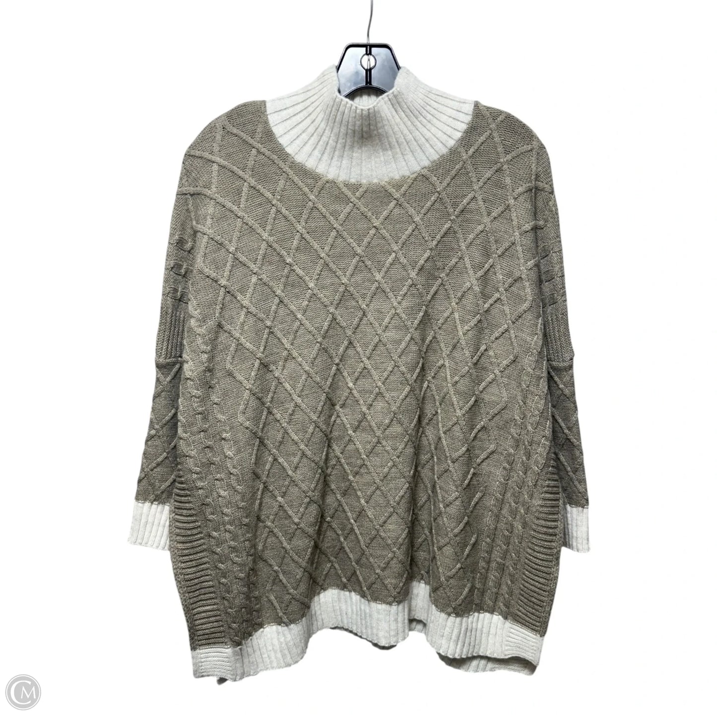 Sweater By Mer Sea In Cream & Tan, Size: Osfm