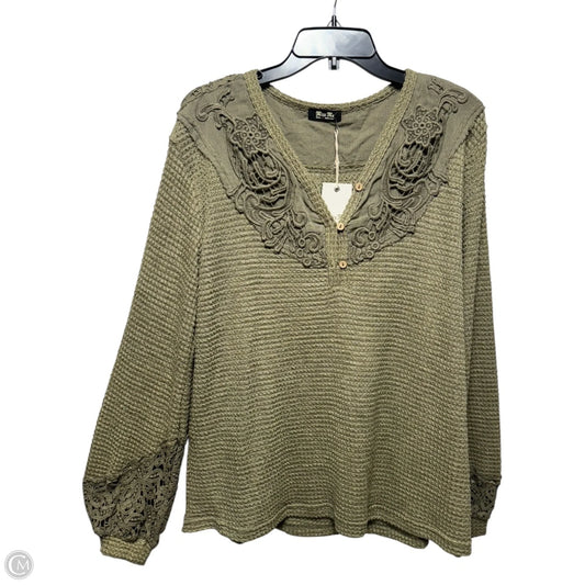 Lace Trim Top Long Sleeve By Miss Me In Green, Size: S