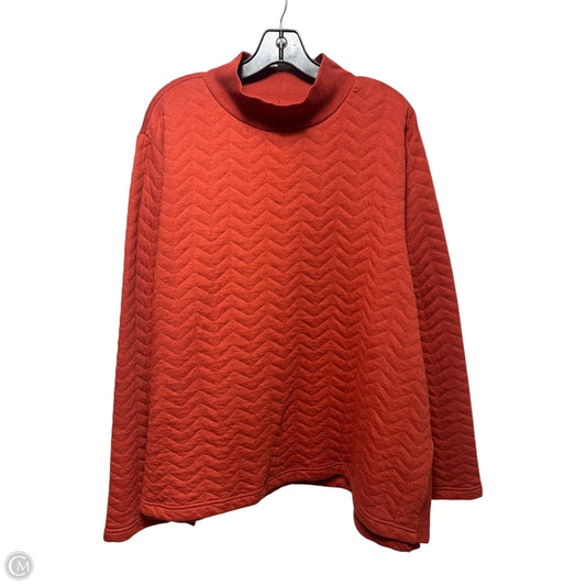 Quilted Top Long Sleeve By St Johns Bay In Orange, Size: 2x