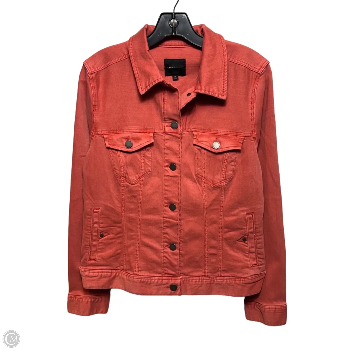 Denim Trucker Jacket By Liverpool In Coral, Size: M