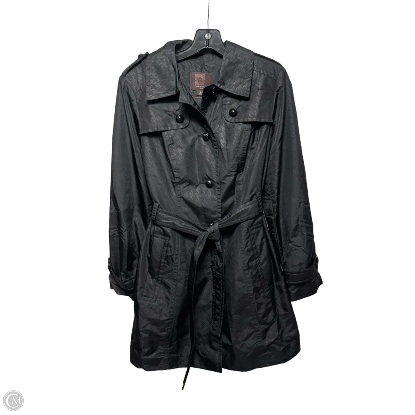 Belted Trench Coat By Anne Klein In Black, Size: M