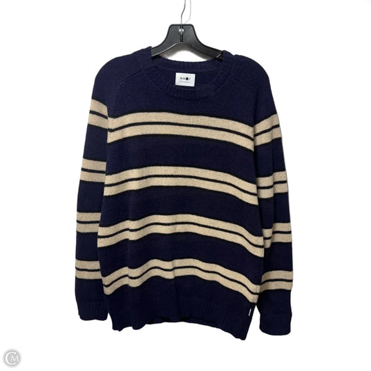 100% Wool Sweater By No Nationality In Striped Pattern, Size: L