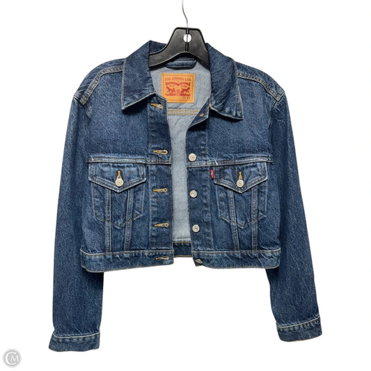 Cropped Jacket Denim By Levis In Blue Denim, Size: Xs