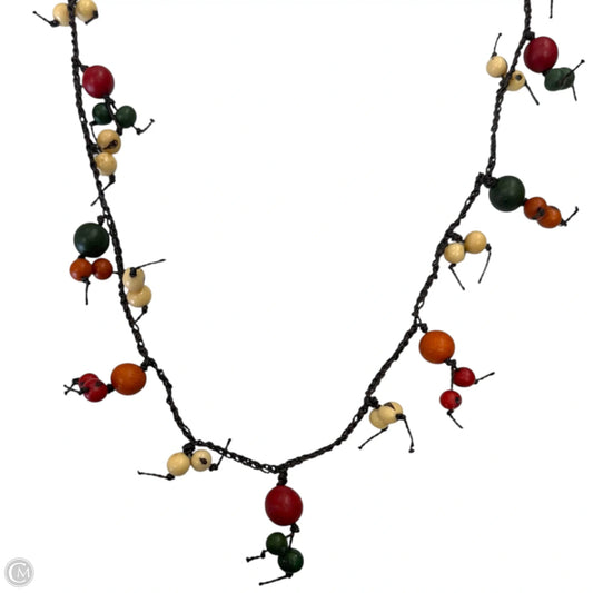 Long necklace made of Paxiúba palm leaves and Açaí berries By Maria Oiticica