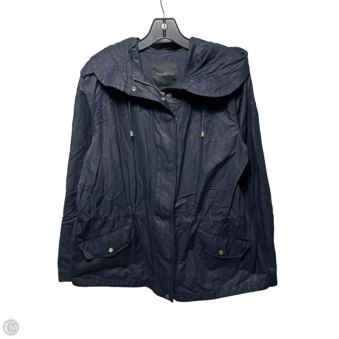 Hooded Anorak Jacket By Talbots In Navy, Size: 16