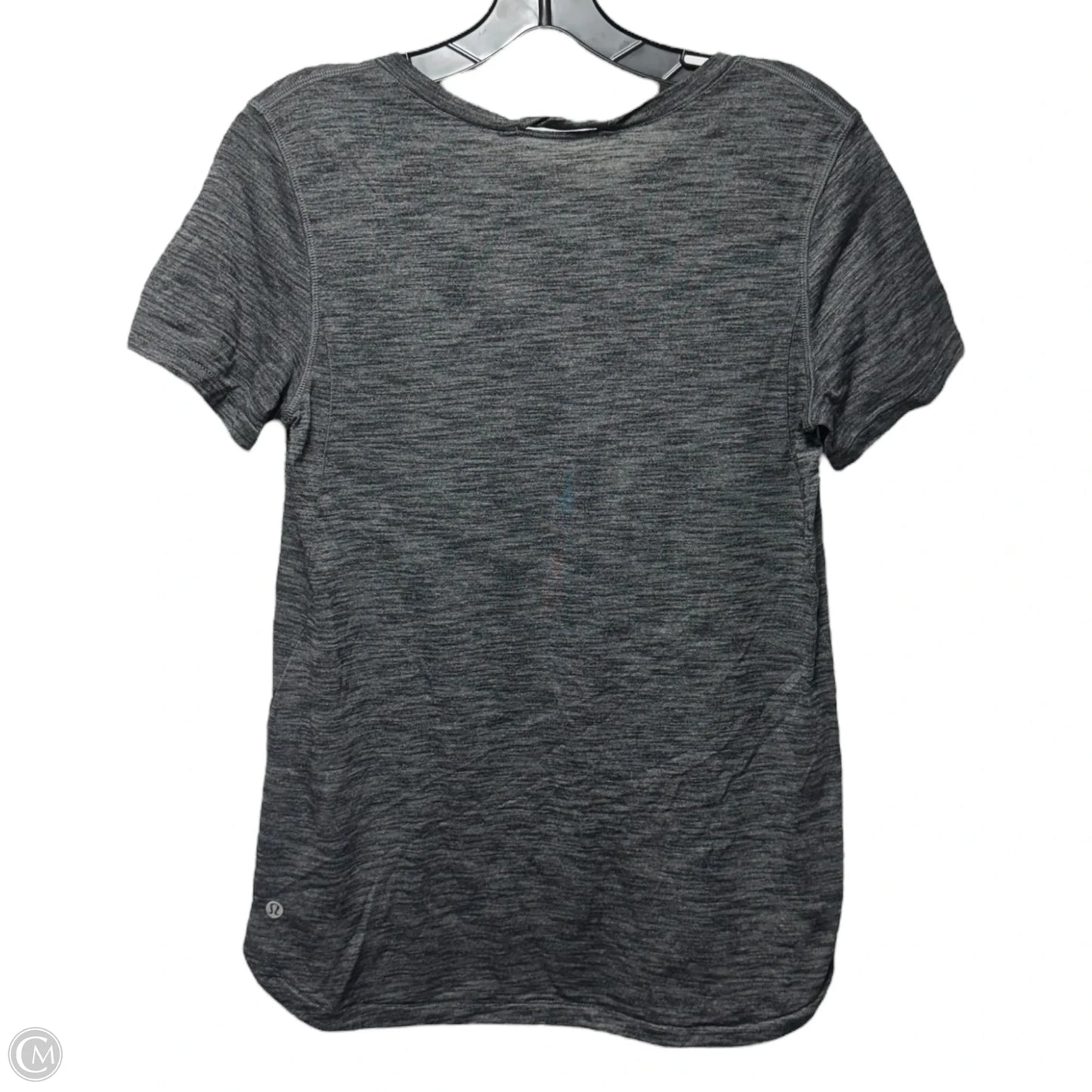 Athletic Top Short Sleeve By Lululemon In Grey, Size: S