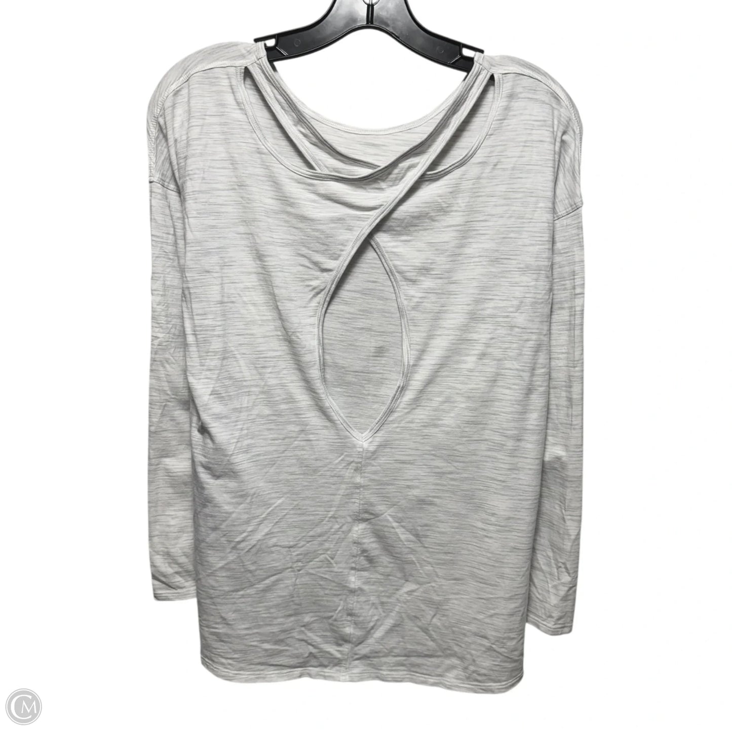 Athletic Top Long Sleeve Crewneck By Lululemon In Grey & White, Size: M