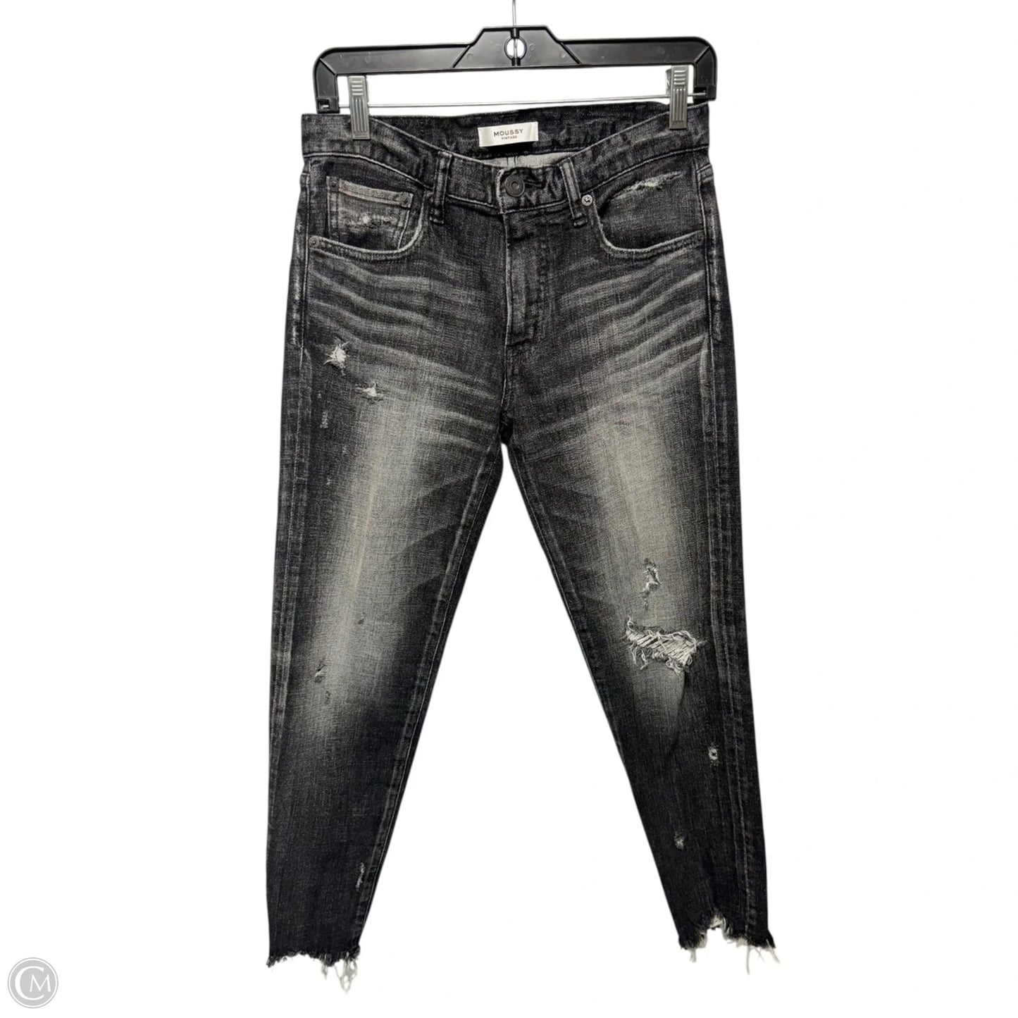 Distressed Jeans Skinny By Moussy In Grey Denim, Size: 4