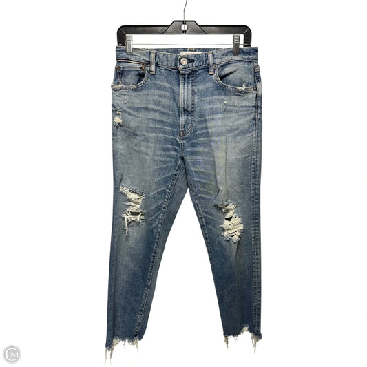 Distressed Jeans Skinny By Moussy In Blue Denim, Size: 4