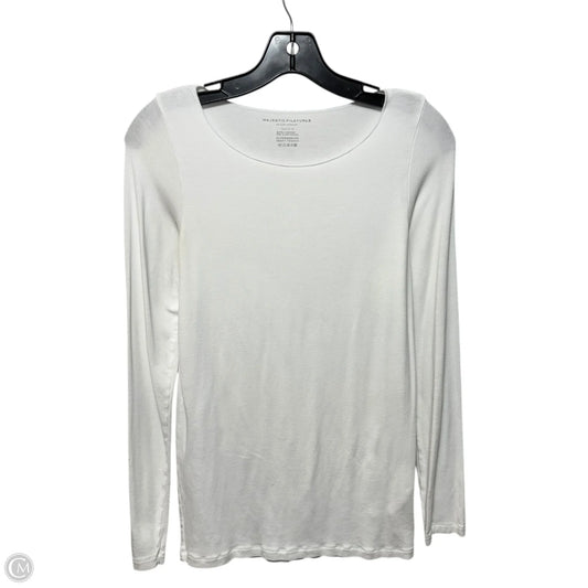 Top Long Sleeve By Majestic Filatures In White, Size: M