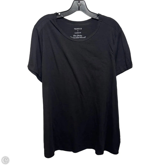 Classic Fit Top Short Sleeve Basic By Torrid In Black, Size: 3x