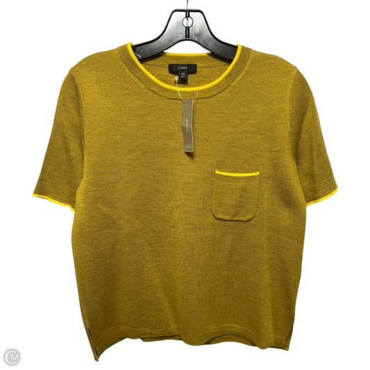 Merino Wool Sweater Short Sleeve By J. Crew In Gold, Size: Xs
