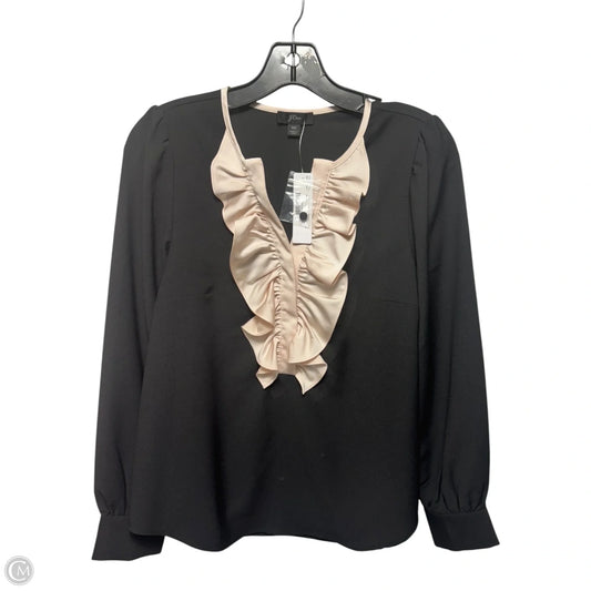 Blouse Long Sleeve By J. Crew In Black & Cream, Size: Xs