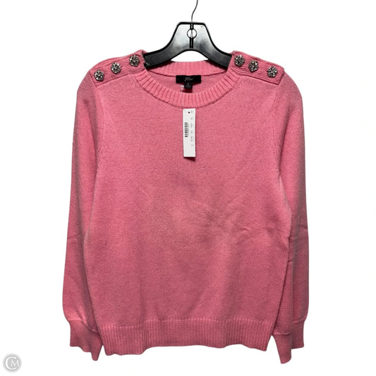 Rhinestone Button Wool Blend Sweater By J. Crew In Pink, Size: S