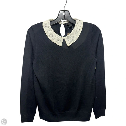 Lace Collar Sweater By J. Crew In Black & White, Size: S