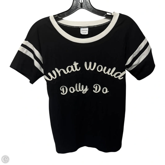 Top Short Sleeve By understated leather  In Black & White, Size: Xs