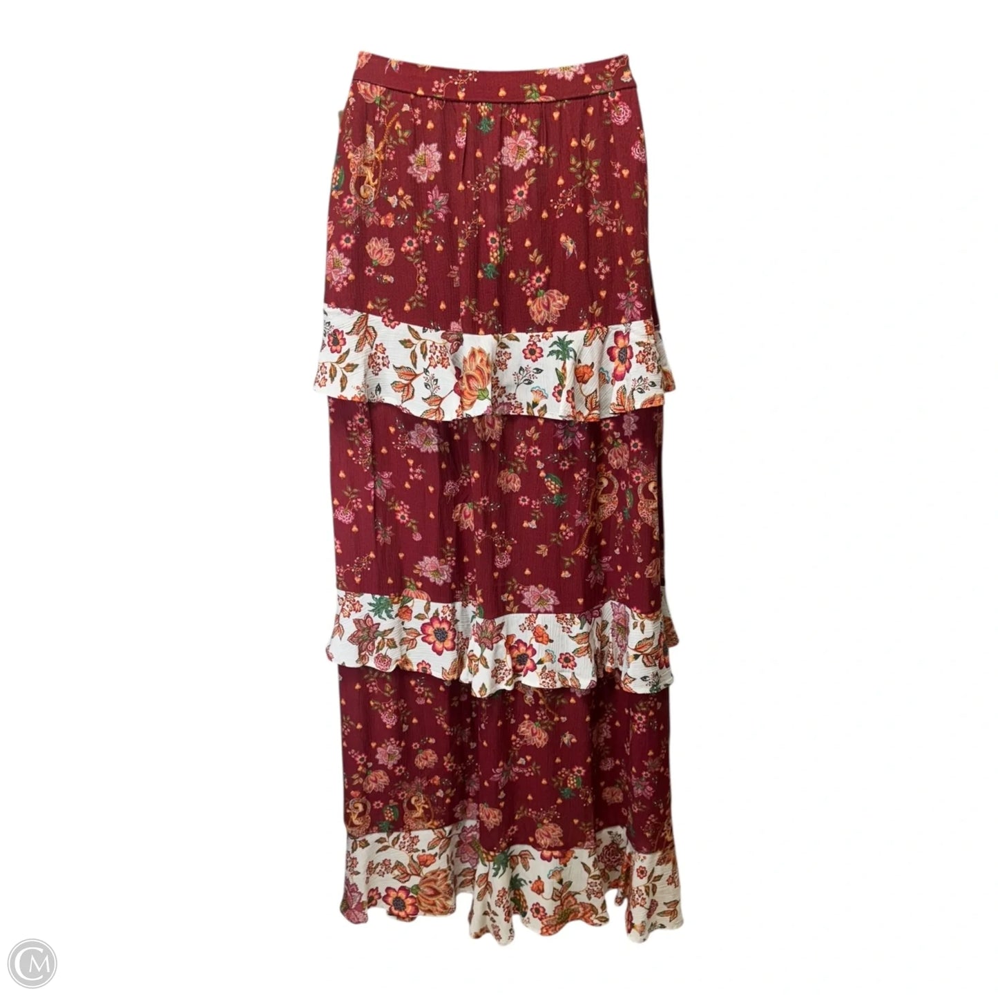 Portia Tiered Maxi Skirt By Farm Rio for Anthropologie In Floral Print, Size: Xs