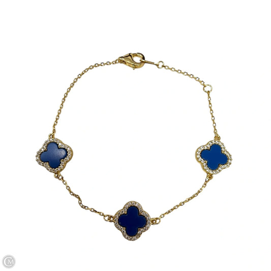 3 Pavé Clover Gold Over Sterling Silver Bracelet