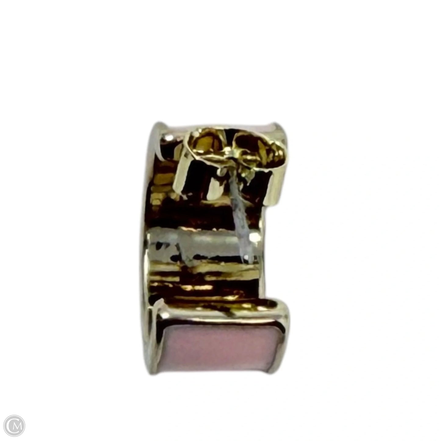 Brass Handpainted Cherry Enamel Huggie Hoop Earrings By Piper K