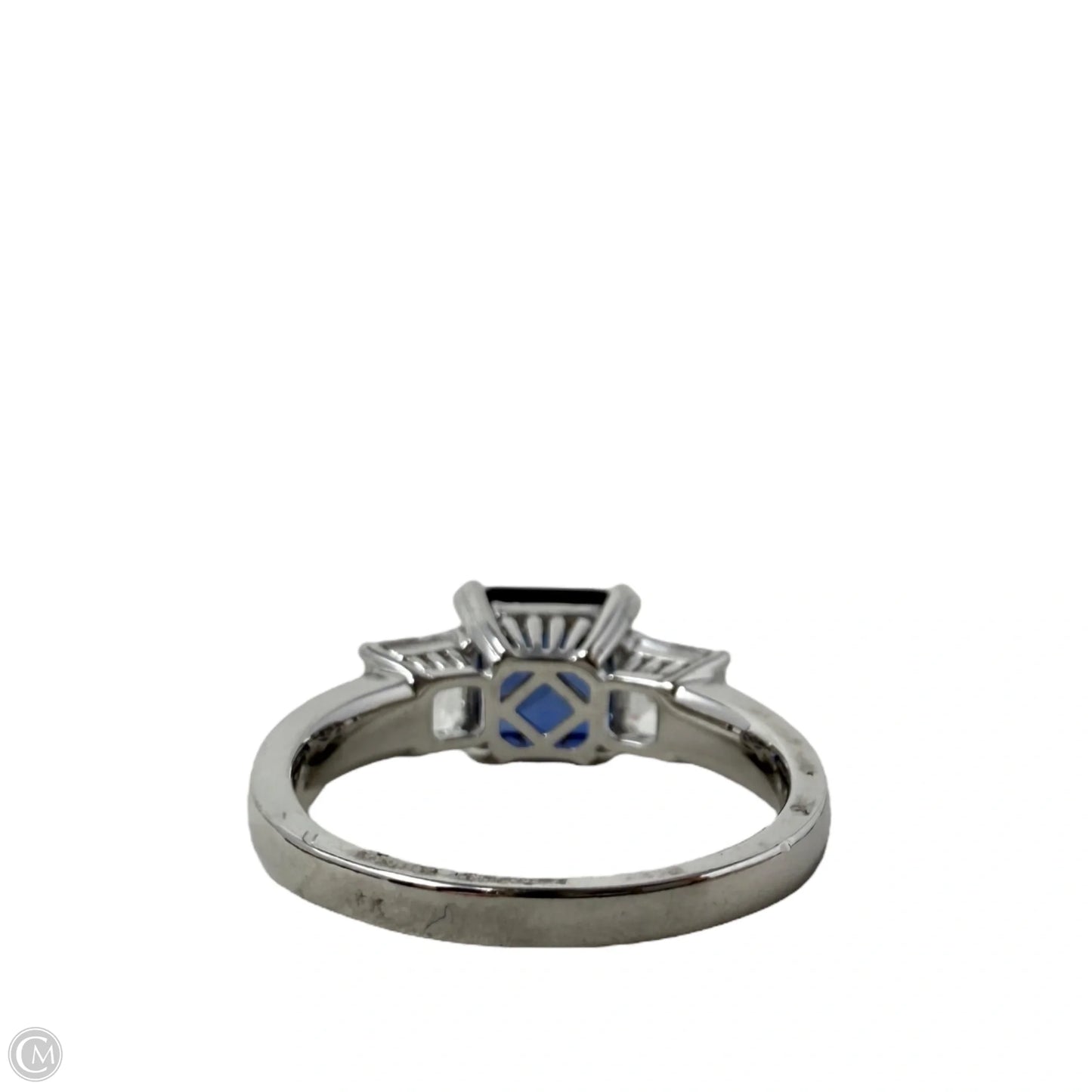 Sterling Silver Blue & Clear Stone Ring, Size: 8