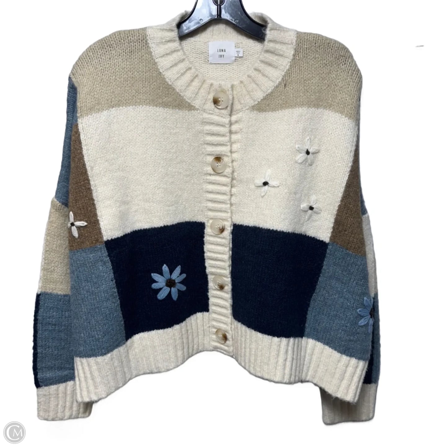 Sweater Cardigan By Luna Ivy In Multi-colored, Size: M