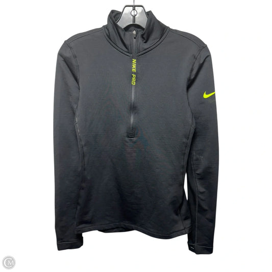 Athletic Top Long Sleeve Collar By Nike Apparel In Black, Size: S