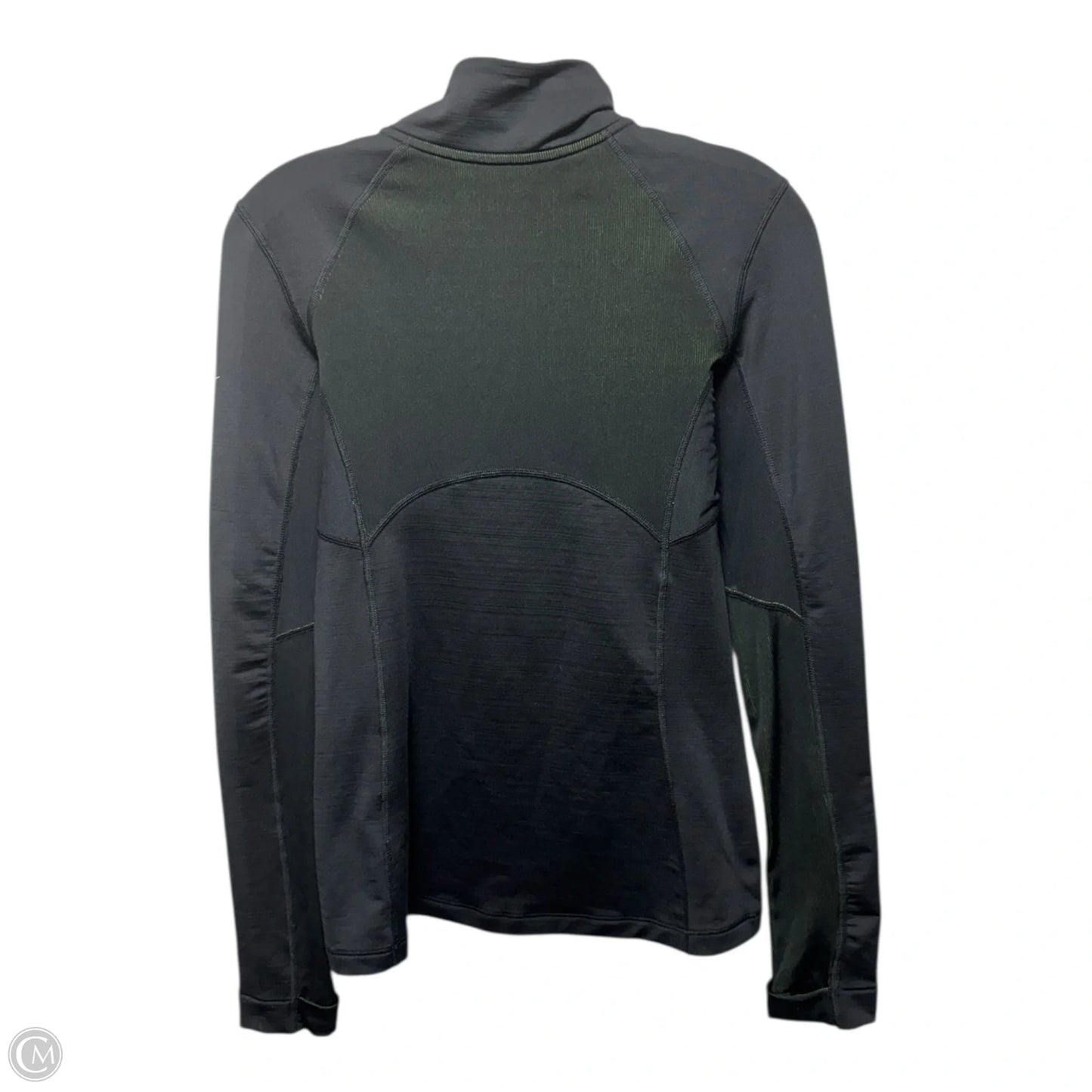 Athletic Top Long Sleeve Collar By Nike Apparel In Black, Size: S