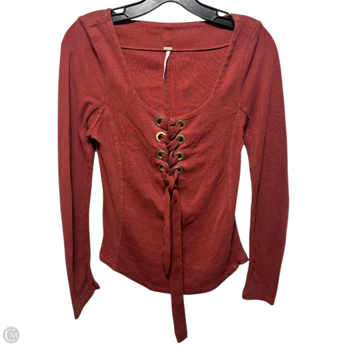 Top Long Sleeve By Free People In Copper, Size: S