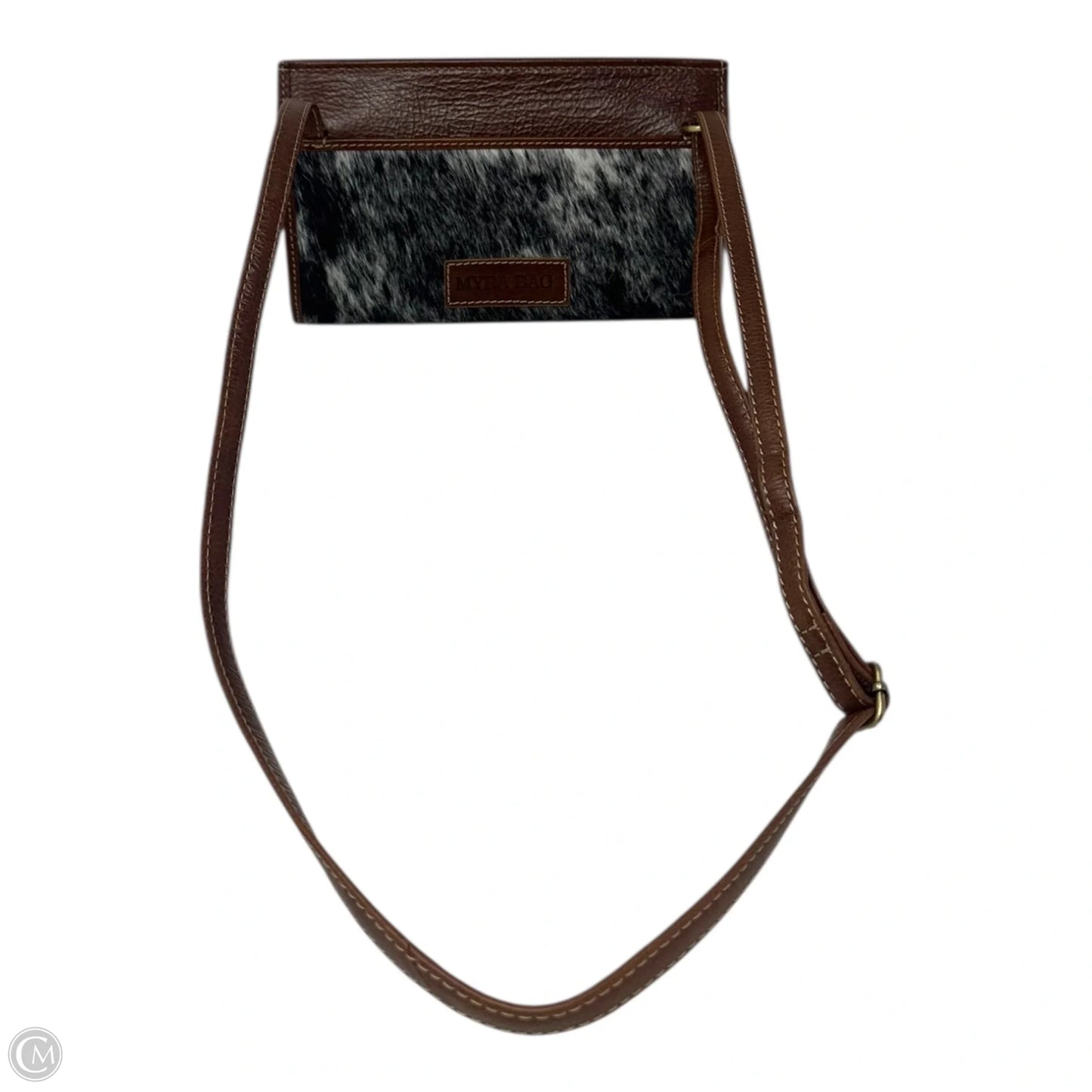 Tooled Feather Point Crossbody Leather By Myra, Size: Medium