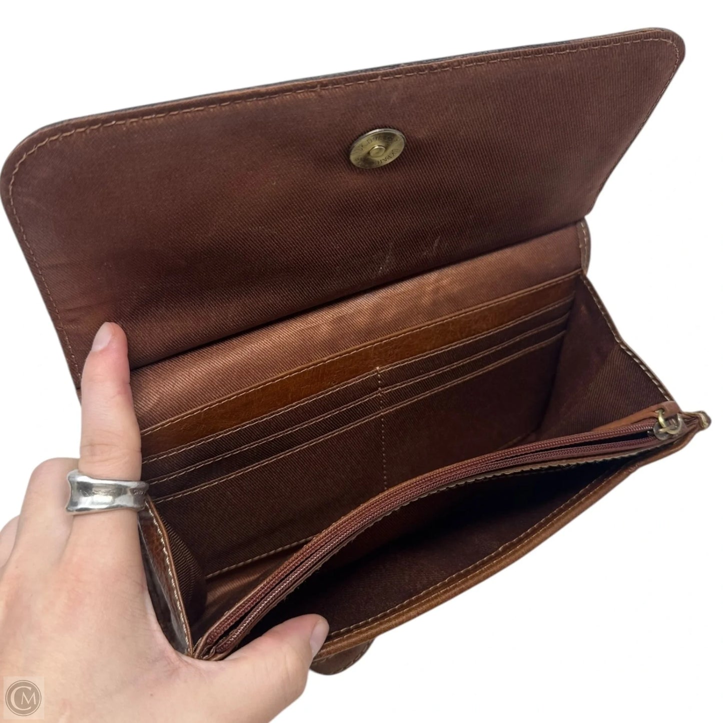 Tooled Feather Point Crossbody Leather By Myra, Size: Medium