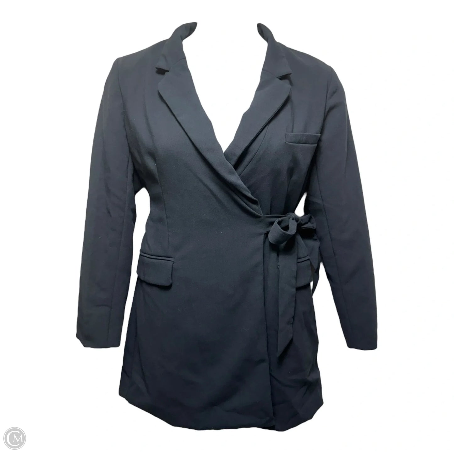 Tie-Waist Blazer Mini Dress By Anthropologie In Black, Size: 8