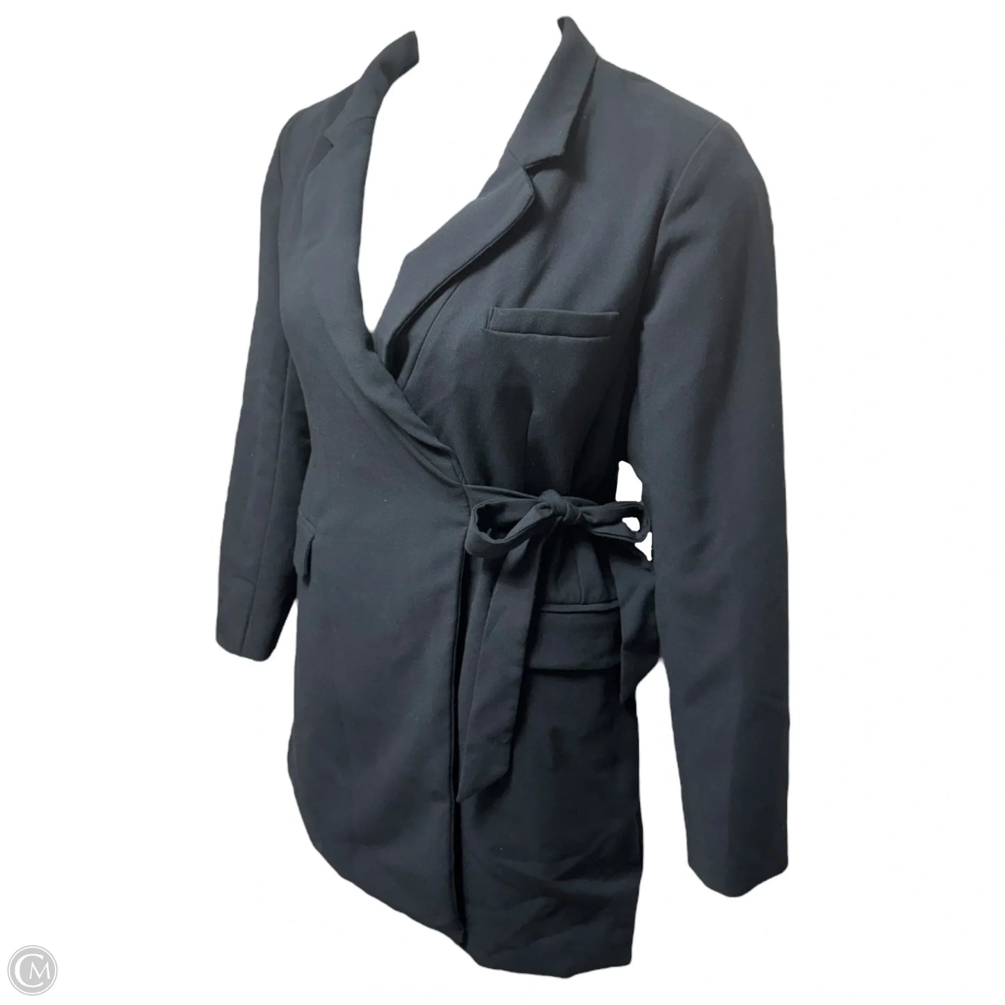 Tie-Waist Blazer Mini Dress By Anthropologie In Black, Size: 8