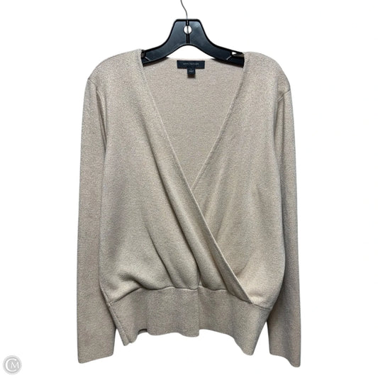 Metallic Sweater By Ann Taylor In Rose Gold, Size: L