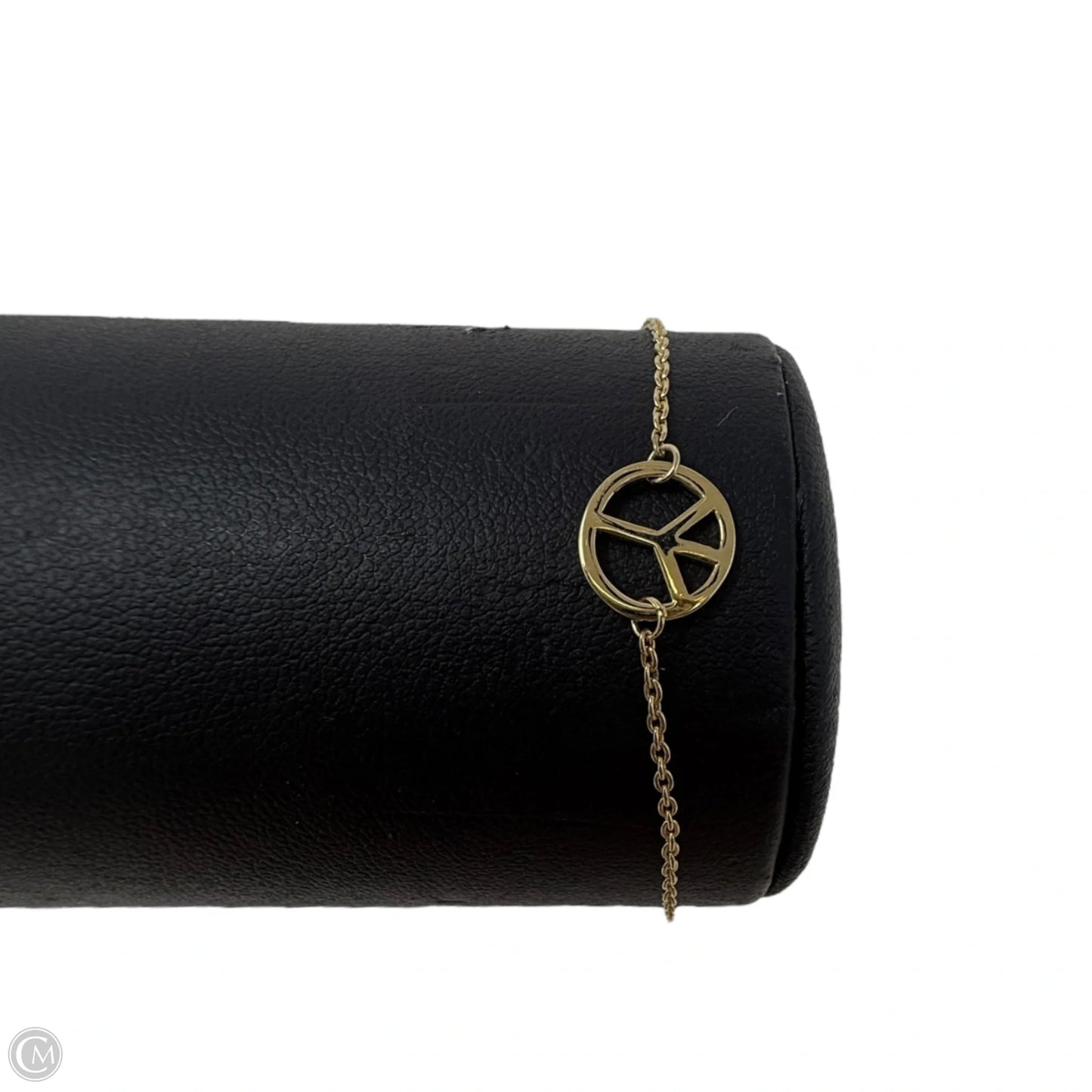 Gold Over Sterling Silver Peace Symbol Charm Pendant Anklet