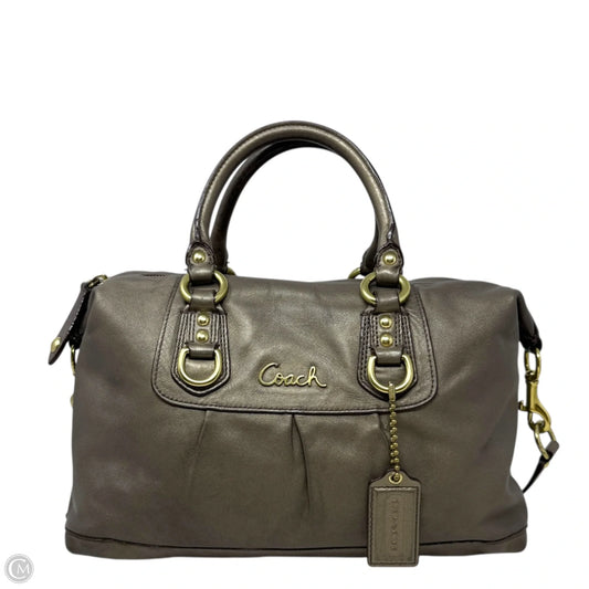 Ashley Leather Satchel Designer By Coach, Size: Medium