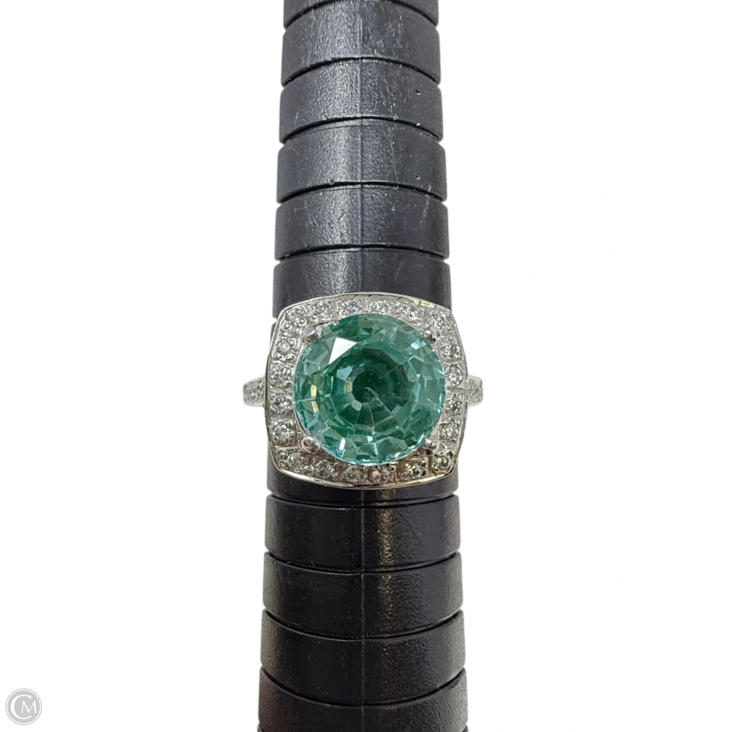 Sterling Silver Aqua Gemstone Cocktail Ring, Size: 6.5