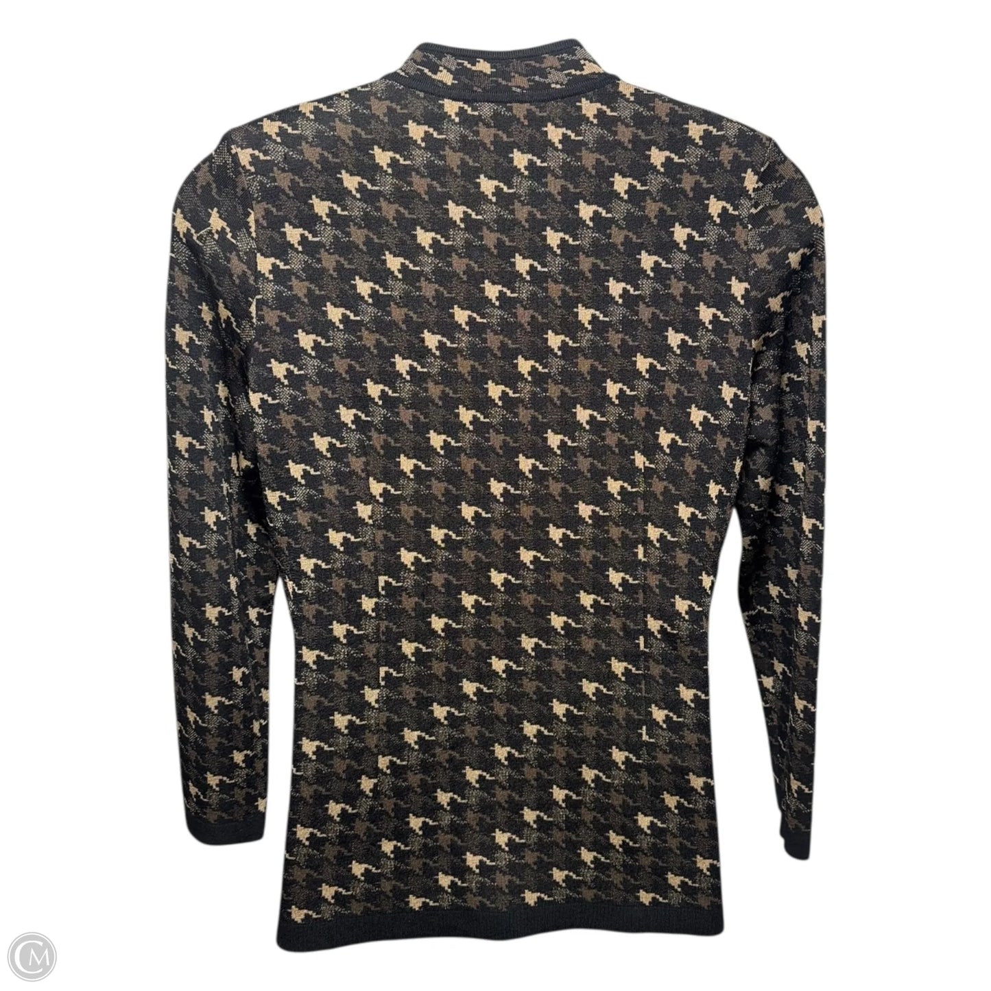 Houndstooth Sweater Cardigan By Misook In Multi-colored, Size: M