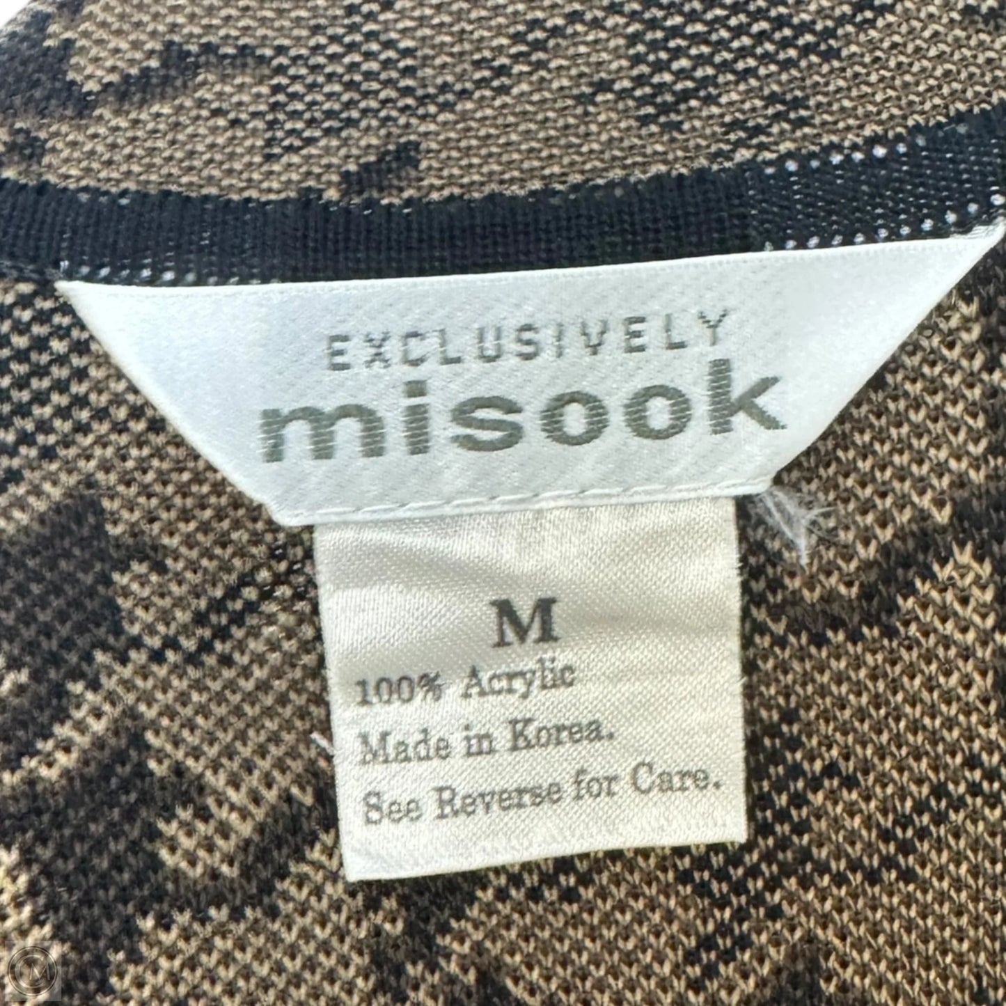 Houndstooth Sweater Cardigan By Misook In Multi-colored, Size: M