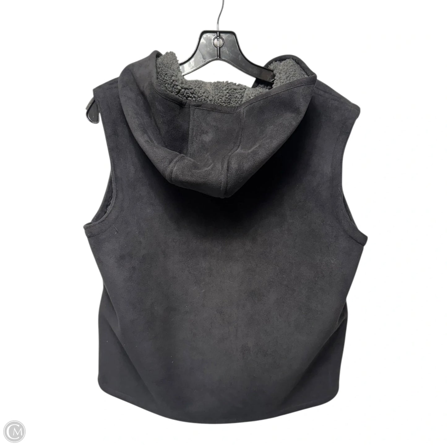 Fur Lined Vest Hooded By Lauren By Ralph Lauren In Black, Size: L