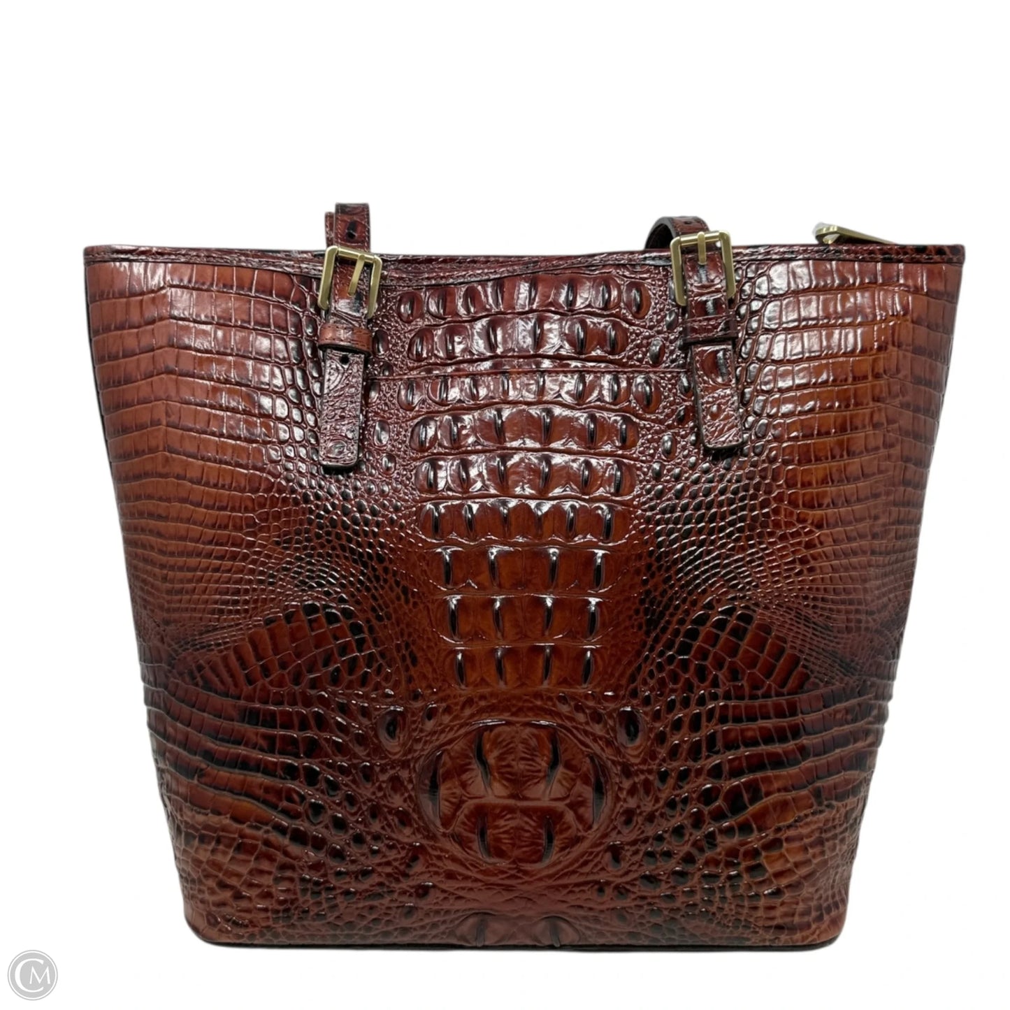 Asher Tote In Pecan Melbourne Designer By Brahmin, Size: Medium