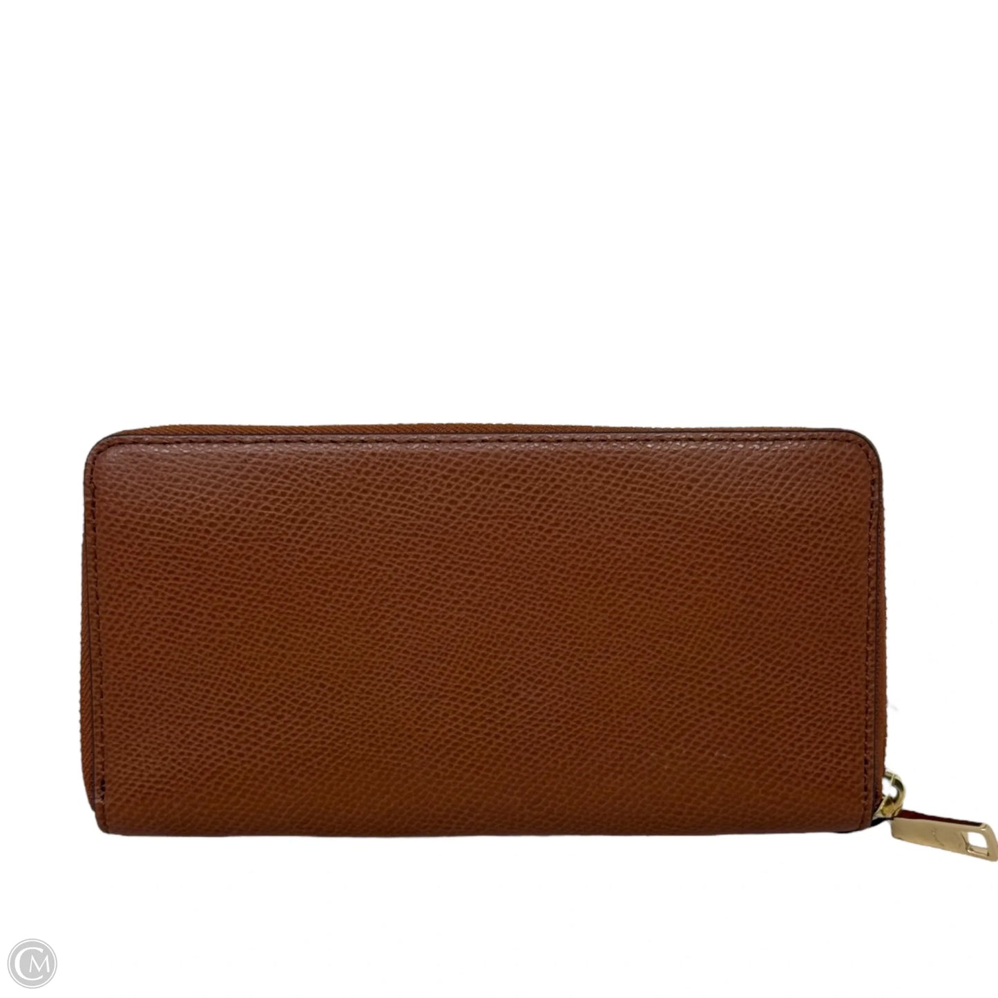 Crossgrain Leather Accordion Zip Wallet Designer By Coach, Size: Medium