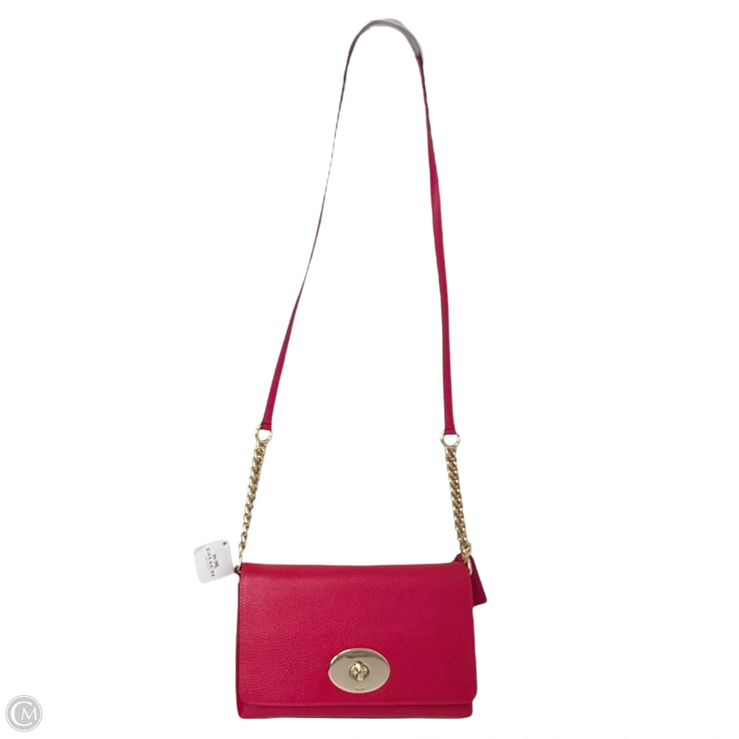 Pebbled Leather Crosstown Crossbody Designer By Coach, Size: Medium