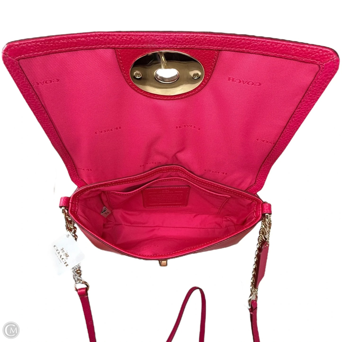 Pebbled Leather Crosstown Crossbody Designer By Coach, Size: Medium