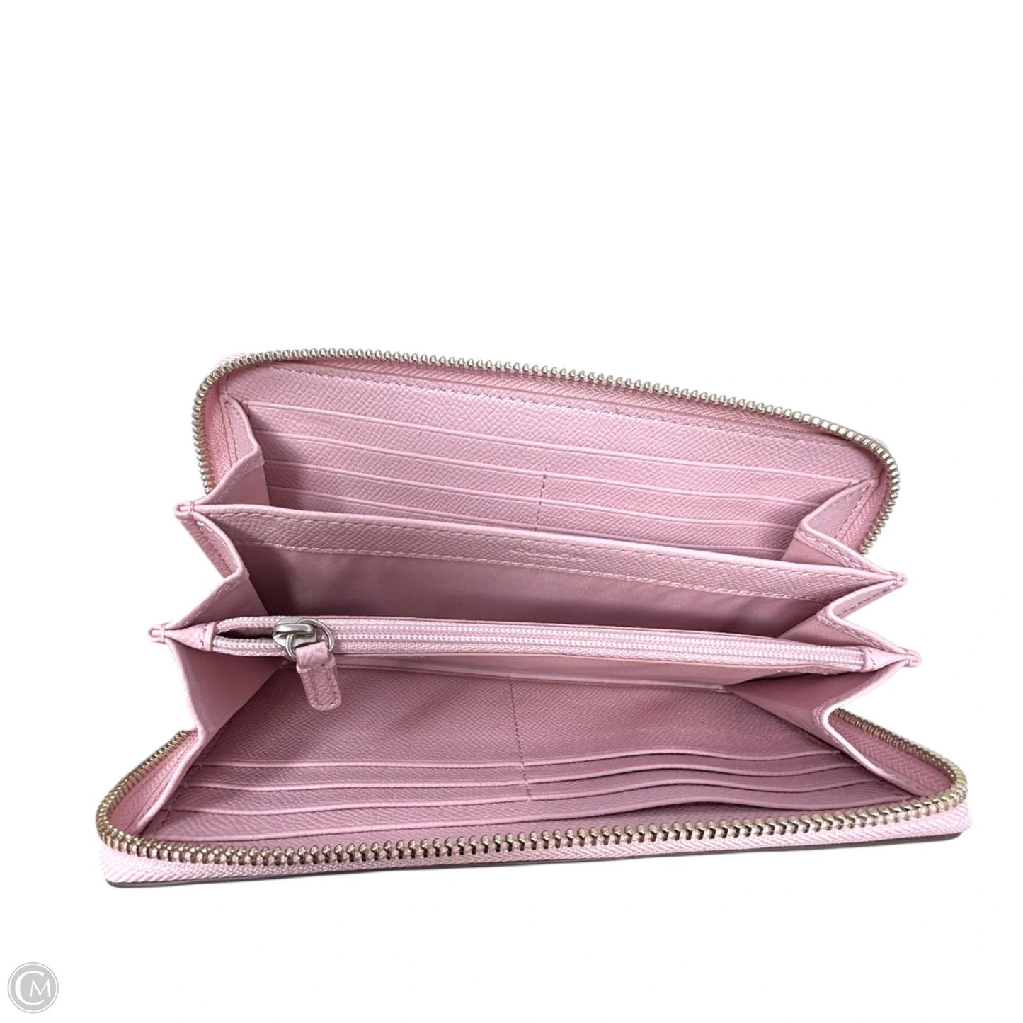 Border Stud Accordion Zip Wallet In Silver/PetalDesigner By Coach, Size: Large