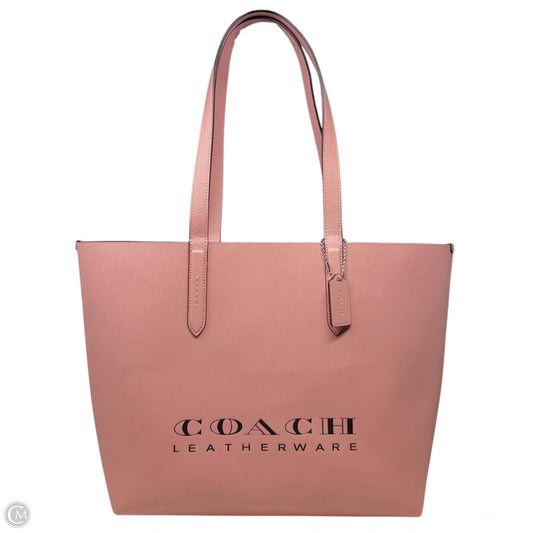 “Leatherware” Crossgrain Highline Tote Designer By Coach, Size: Large