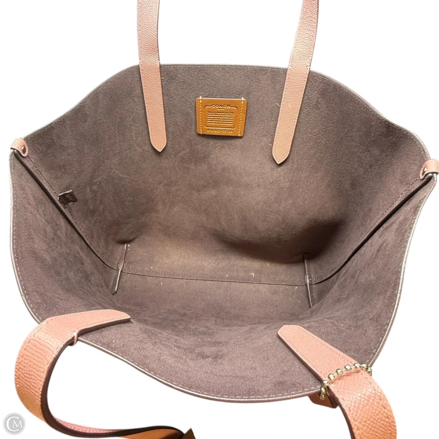 “Leatherware” Crossgrain Highline Tote Designer By Coach, Size: Large