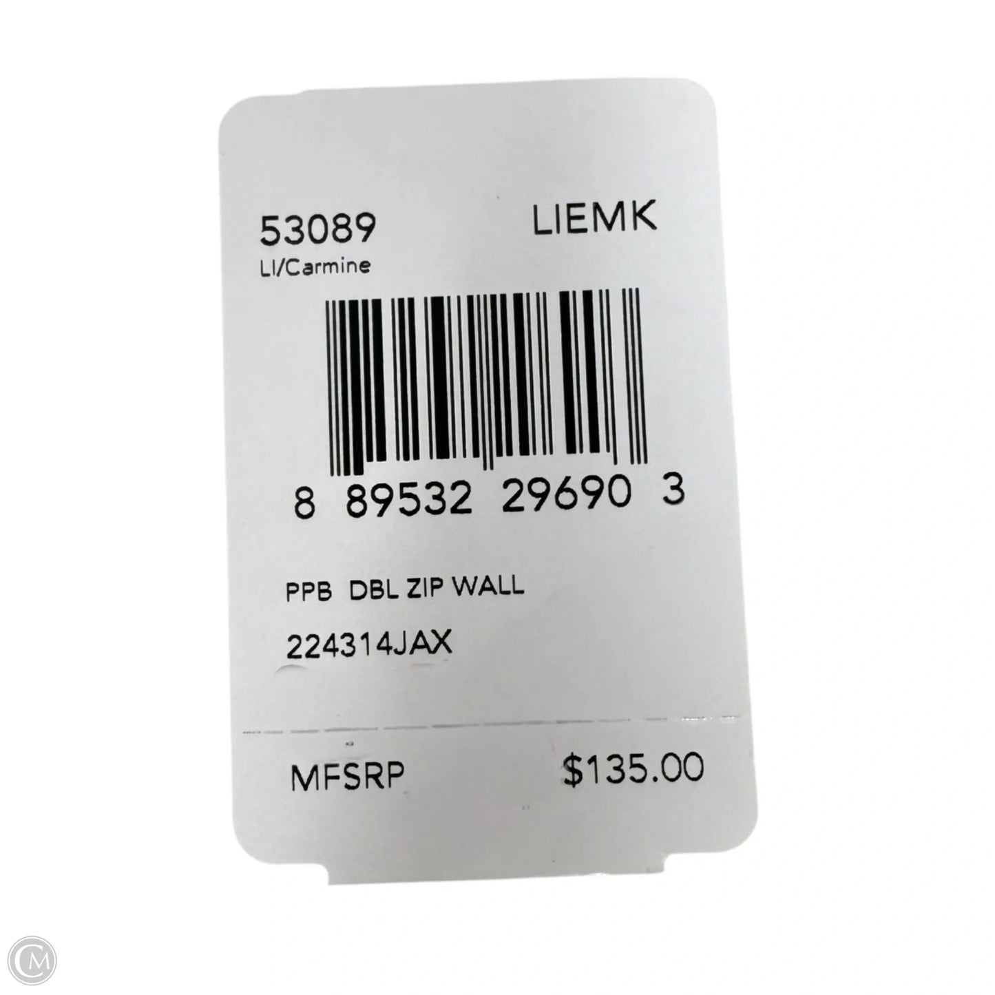 Pebbled Leather Double Zip Wallet Wristlet Designer By Coach, Size: Medium