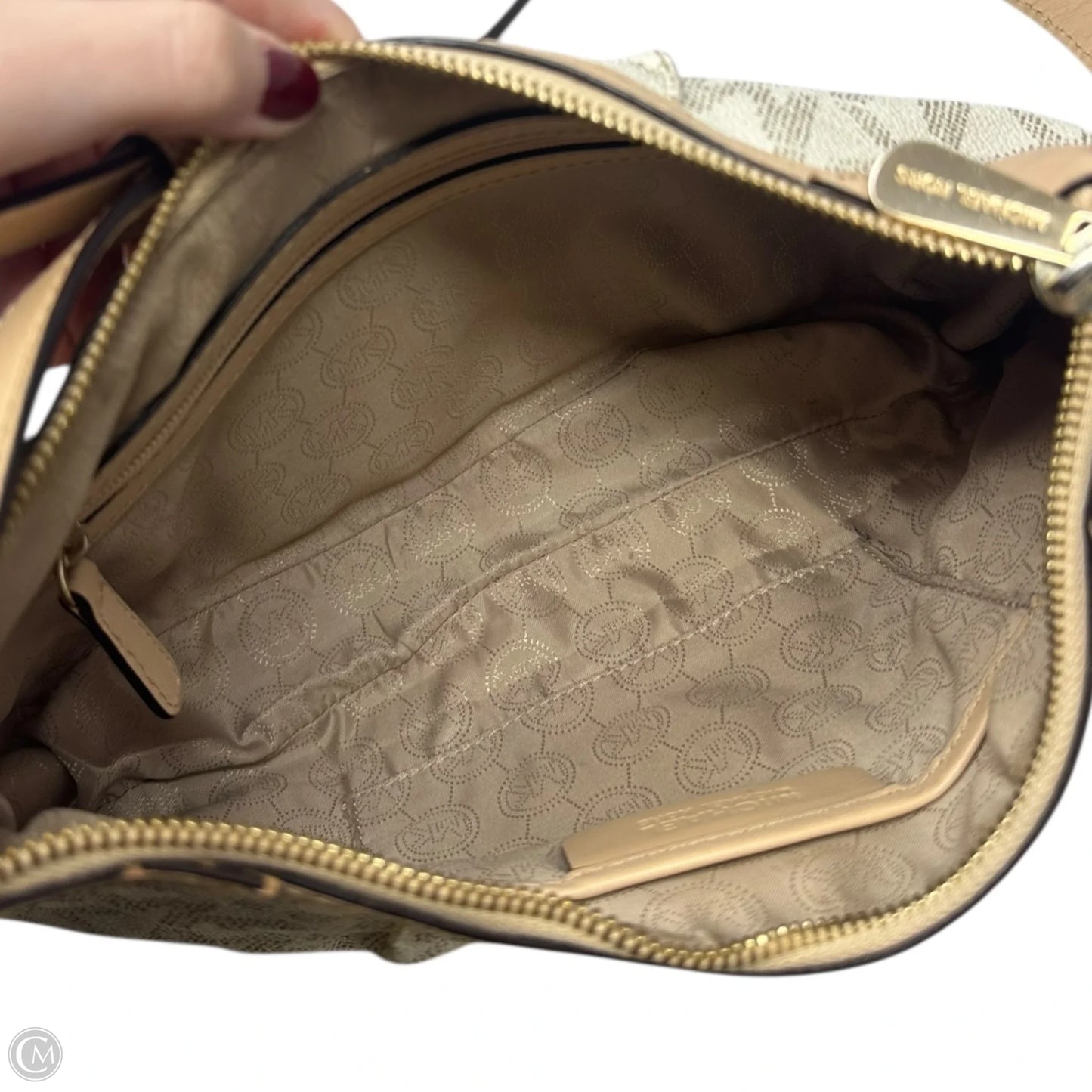 Logo Shoulder Handbag Designer By Michael Kors, Size: Medium