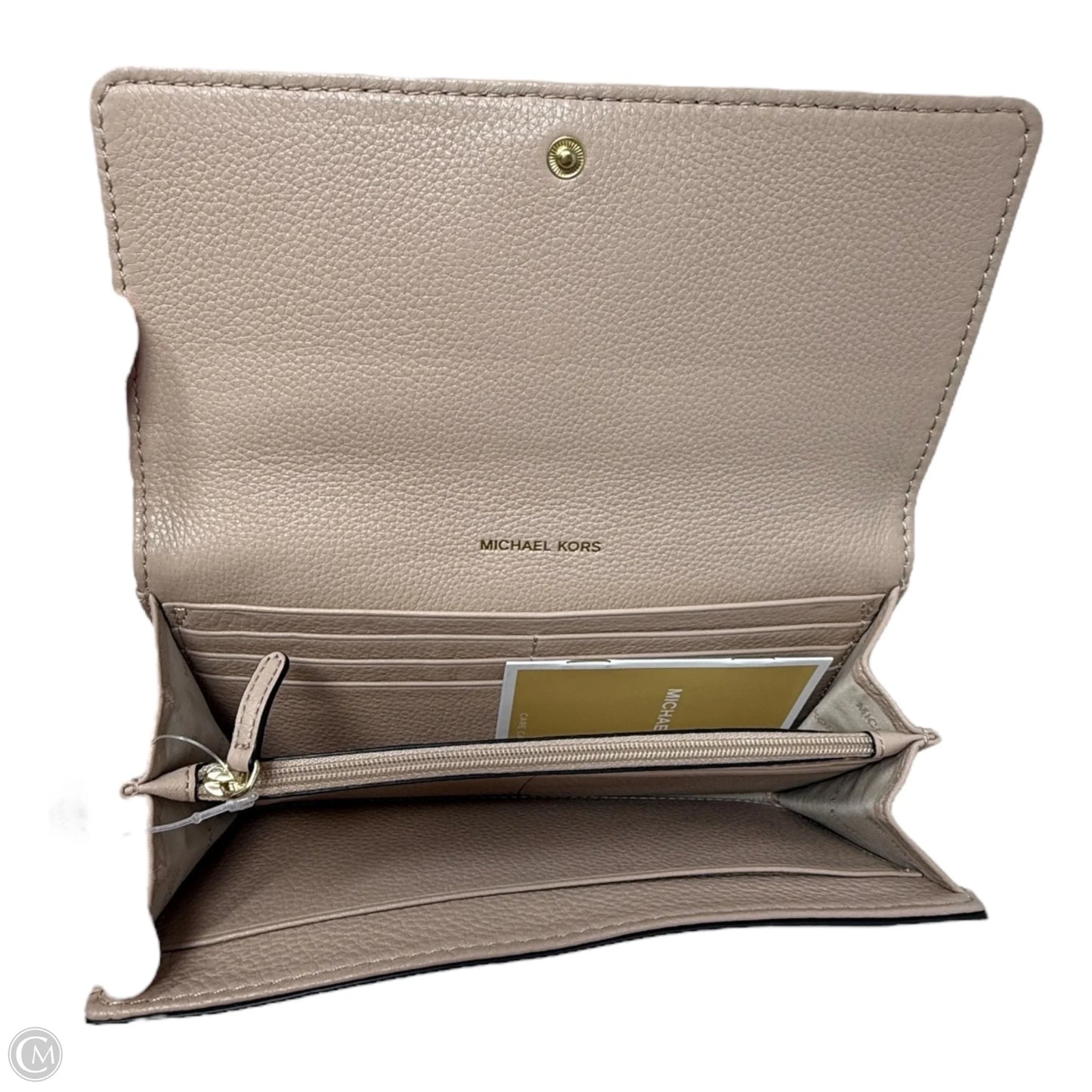 Fulton Carryall Leather Wallet In Oyster Designer By Michael Kors, Size: Medium