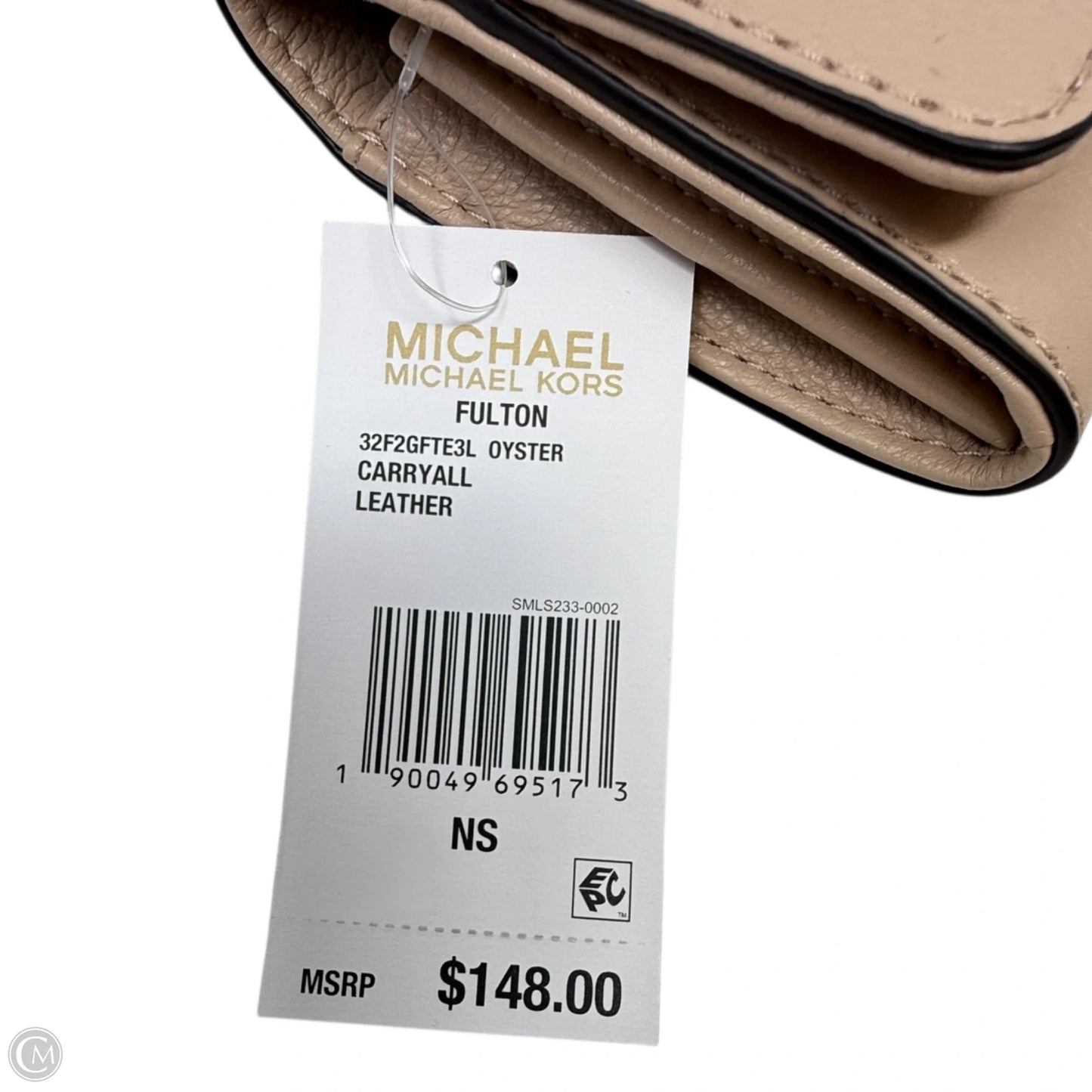 Fulton Carryall Leather Wallet In Oyster Designer By Michael Kors, Size: Medium